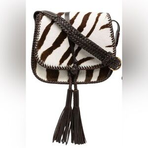Polo Ralph Lauren Zebra Print Leather Crossbody Bag